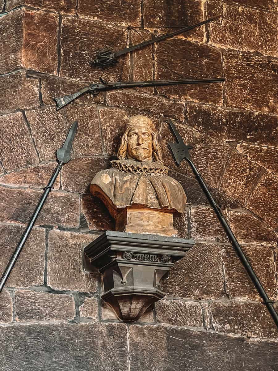 Bust of Humphrey Chetham Baronial Hall Chetham's Library tour