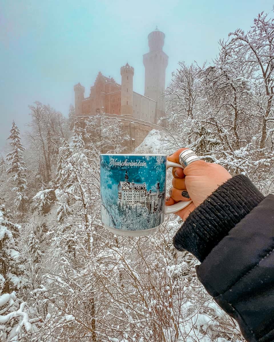 Gluhwein Neuschwanstein Castle in Winter