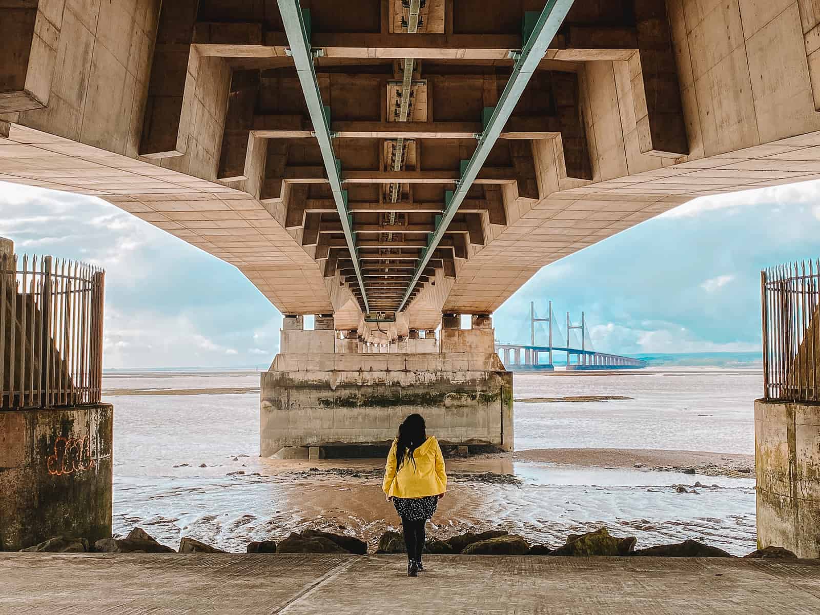 Severn Beach Walk Under the Severn Bridge in England